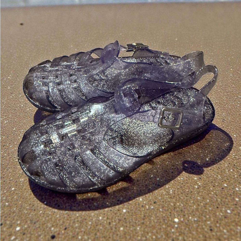 Kids Jelly Glitter Purple Sandals - Picture 4 of 8